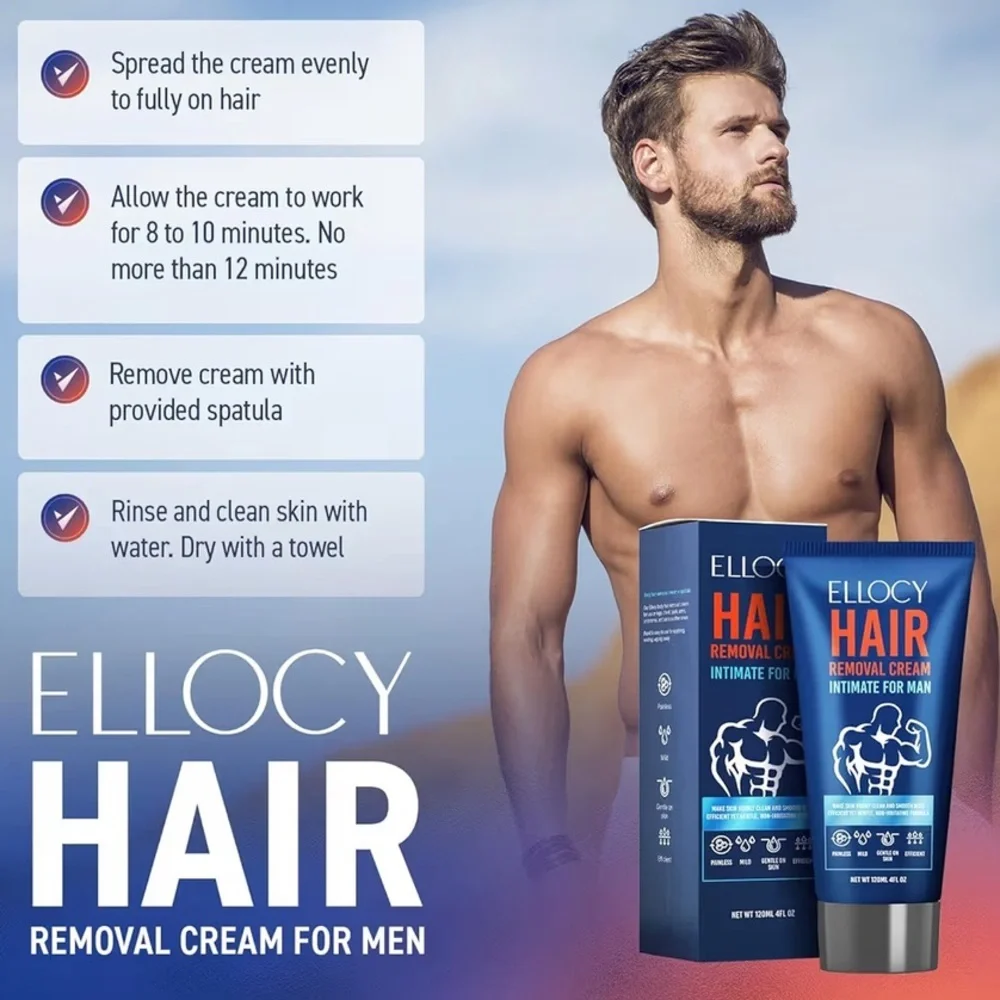 Brand New Set of 3 Men's Hair Removal Cream Chest Legs Intimate Area Depilatory